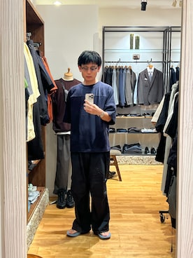 「OOFOS（ウーフォス）のOOFOS　OOriginal（サンダル、ブルー系）」を使った、尾堂さん（メンズ・173cm）の春コーディネート