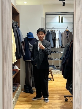 「EKAL（エカル）のアイテム」を使った、尾堂さん（メンズ・173cm）の春コーディネート