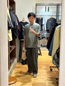 「Snow Peak（スノーピーク）のアイテム」を使った、尾堂さん（メンズ・173cm）の春コーディネート