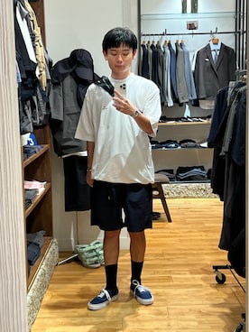 「Snow Peak（スノーピーク）のアイテム」を使った、尾堂さん（メンズ・173cm）の夏コーディネート