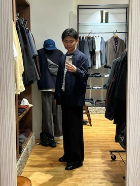 「EKAL（エカル）のアイテム」を使った、尾堂さん（メンズ・173cm）の春コーディネート