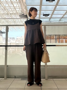 「RODE SKO（ロデスコ）のアイテム」を使った、まついさん（レディース・162cm）の夏コーディネート