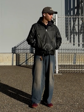 「アイテム（キャップ）」を使った、yamatoさん（メンズ・168cm・10代）の冬コーディネート