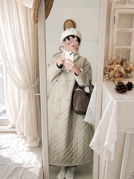 「Samansa Mos2（サマンサ モスモス）のアイテム（ジャケット/アウター）」を使った、cocoさん（レディース・155cm）の冬コーディネート