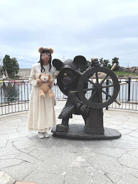 「Disney（ディズニー）のアイテム」を使った、cocoさん（レディース・155cm）の冬コーディネート