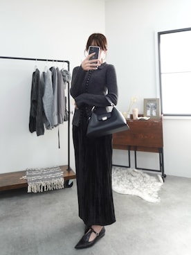 「アイテム（レギンス/スパッツ）」を使った、na.さん（レディース・166cm）の冬コーディネート