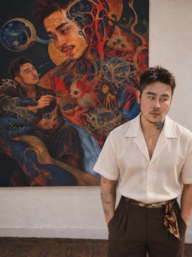 「HERMES（エルメス）のアイテム」を使った、kueiyenさん（メンズ・176cm）の秋コーディネート