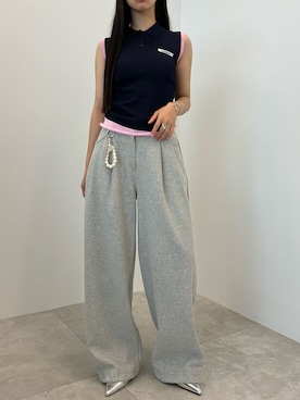 「SOEMIN（ソミン）のDeformed bangle／デフォルムドバングル（バングル/リストバンド、シルバー系）」を使った、Prompdoさん（レディース・163cm）の夏コーディネート