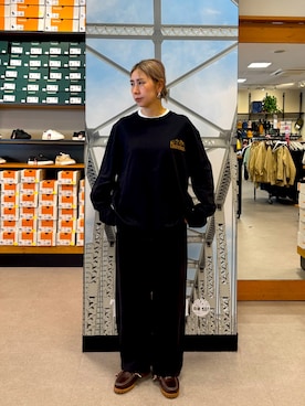 「Timberland（ティンバーランド）のアイテム（Tシャツ/カットソー、ブラック系）」を使った、makoさん（レディース・153cm）の夏コーディネート