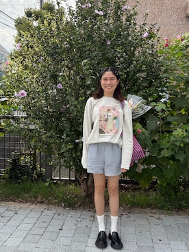 「アイテム（エコバッグ/サブバッグ）」を使った、Culumi さん（レディース・160cm）の秋コーディネート