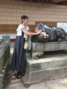 「アイテム（ワンピース/ドレス、ブルー系）」を使った、遊覧さん（レディース・159cm）の秋コーディネート