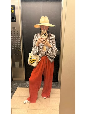 「CA4LA（カシラ）のアイテム」を使った、めいめいさん（レディース・168cm）の秋コーディネート