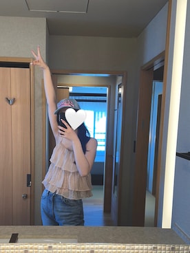 「searoomlynnのアイテム（キャミソール、ピンク系）」を使った、萌さん（レディース・165cm）の夏コーディネート