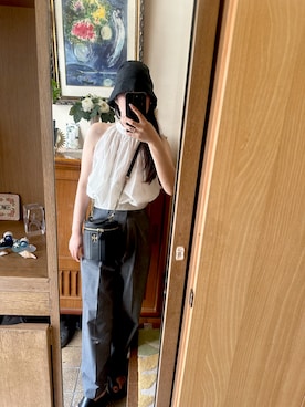 「searoomlynnのアイテム（タンクトップ、ホワイト系）」を使った、萌さん（レディース・165cm）の夏コーディネート
