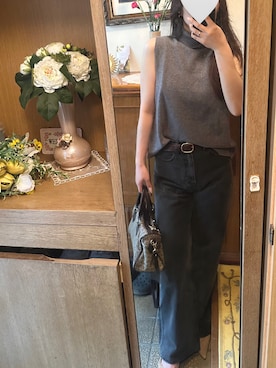 「ZARA（ザラ）のアイテム（その他トップス、グレー系）」を使った、萌さん（レディース・165cm）の夏コーディネート