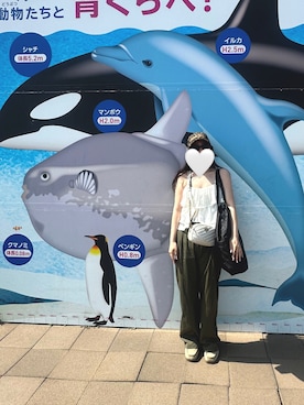 「searoomlynnのアイテム（キャミソール、ホワイト系）」を使った、萌さん（レディース・165cm）の夏コーディネート