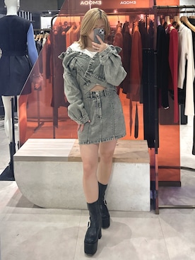 上竹七咲さん（レディース・152cm）の冬コーディネート