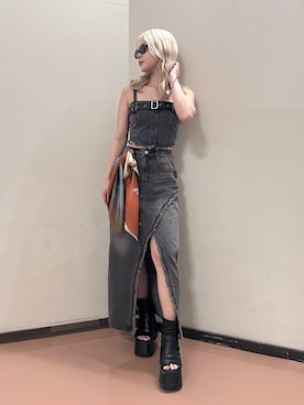 上竹七咲さん(レディース・152cm)の夏コーディネート
