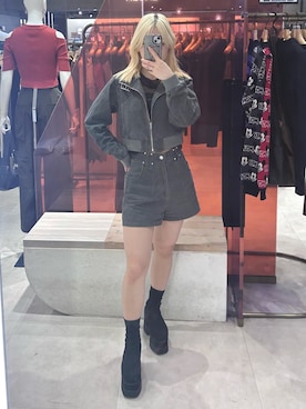 上竹七咲さん（レディース・152cm）の春コーディネート