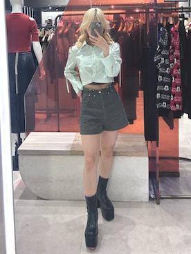 上竹七咲さん（レディース・152cm）の春コーディネート