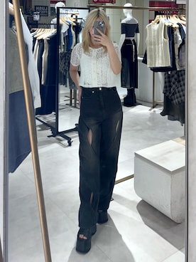 上竹七咲さん(レディース・152cm)の春コーディネート