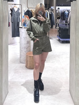 上竹七咲さん（レディース・152cm）の春コーディネート