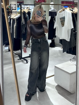上竹七咲さん(レディース・152cm)の春コーディネート