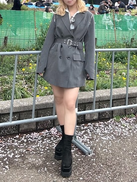 「MURUA（ムルーア）のアイテム」を使った、上竹七咲さん（レディース・152cm）の春コーディネート