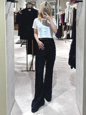 「MURUA（ムルーア）のアイテム（パンツ）」を使った、上竹七咲さん（レディース・152cm）の春コーディネート