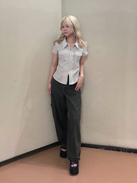 上竹七咲さん(レディース・152cm)の夏コーディネート