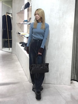 「MURUA（ムルーア）のアイテム」を使った、上竹七咲さん（レディース・152cm）の秋コーディネート