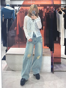 上竹七咲さん（レディース・152cm）の春コーディネート