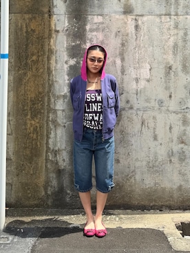 「Oriens JOURNAL STANDARD（オリエンス ジャーナルスタンダード）のサブリナデニムパンツ（デニムパンツ、ブルー系）」を使った、RINKAさん（レディース・164cm）の春コーディネート