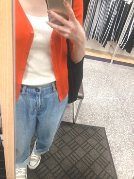 「UNIQLO（ユニクロ）のアイテム（ベスト、ホワイト系）」を使った、copaさん（レディース・146cm）の夏コーディネート