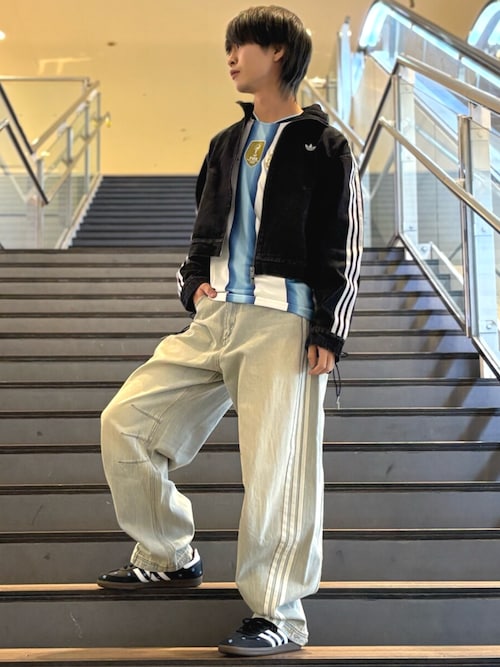 Adilenium シーズン 3 バナナフィット ウォッシュドデニムパンツ