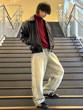 「adidas（アディダス）のアイテム（ジャケット/アウター）」を使った、YNさん（メンズ・175cm）の冬コーディネート