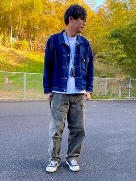 「アイテム（カーゴパンツ）」を使った、satoさん（メンズ・178cm・40代）の冬コーディネート