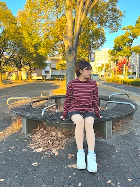 「アイテム（デニムスカート）」を使った、cocowearvintageさん（レディース・157cm）の冬コーディネート