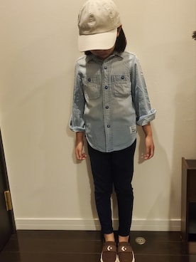 「H&M（エイチ・アンド・エム）のアイテム（キャップ）」を使った、HANさん（キッズ・120cm）の春コーディネート