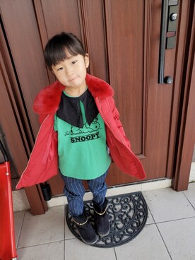 「COMME CA ISM（コムサイズム）のアイテム（ジャケット/アウター）」を使った、HANさん（キッズ・110cm）の冬コーディネート