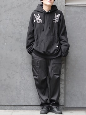 「FACETASM（ファセッタズム）のアイテム（パーカー）」を使った、r.kobata1204さん（メンズ・182cm）の冬コーディネート