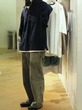 「ESSAY（エッセイ）のアイテム（スウェット）」を使った、r.kobata1204さん（メンズ・182cm）の春コーディネート