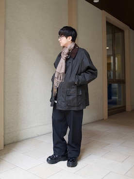 「JIL SANDER（ジルサンダー）のアイテム（スラックス）」を使った、橋本さん（メンズ・174cm）の秋コーディネート