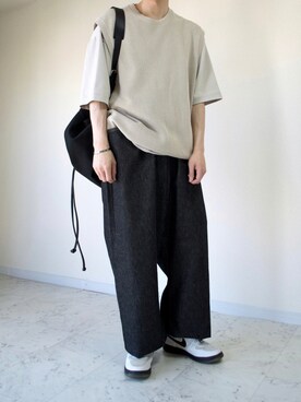 「JW Anderson（ジェイダブリューアンダーソン）のアイテム（バッグ）」を使った、橋本さん（メンズ・174cm）の夏コーディネート