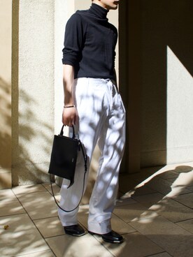 「Saint Laurent（サンローラン）のアイテム（パンツ）」を使った、橋本さん（メンズ・174cm）の秋コーディネート