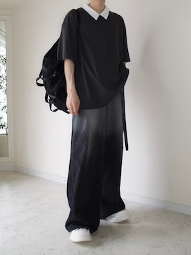 「アイテム（バックパック/リュック）」を使った、橋本さん（メンズ・174cm）の秋コーディネート