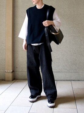 「HELMUT LANG（ヘルムートラング）のアイテム（トップス）」を使った、橋本さん（メンズ・174cm）の秋コーディネート