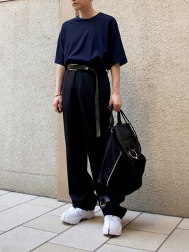「JW Anderson（ジェイダブリューアンダーソン）のアイテム（バッグ）」を使った、橋本さん（メンズ・174cm）の夏コーディネート