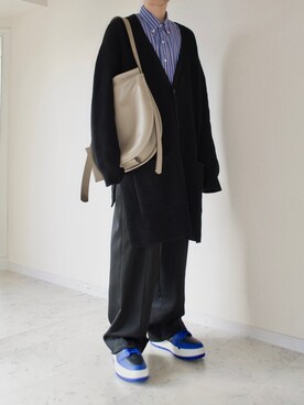 「DRIES VAN NOTEN（ドリスヴァンノッテン）のアイテム（カーディガン/ボレロ）」を使った、橋本さん（メンズ・174cm）の秋コーディネート
