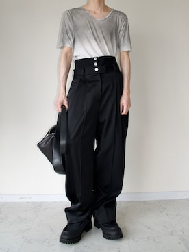 「ARMANI EXCHANGE（アルマーニエクスチェンジ）のアイテム（ブーツ）」を使った、橋本さん（メンズ・174cm）の夏コーディネート